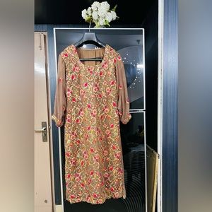 Pakistani gotta work, chiffon fabric,Bridal, party wear,2 pieces shirt&Duppatta